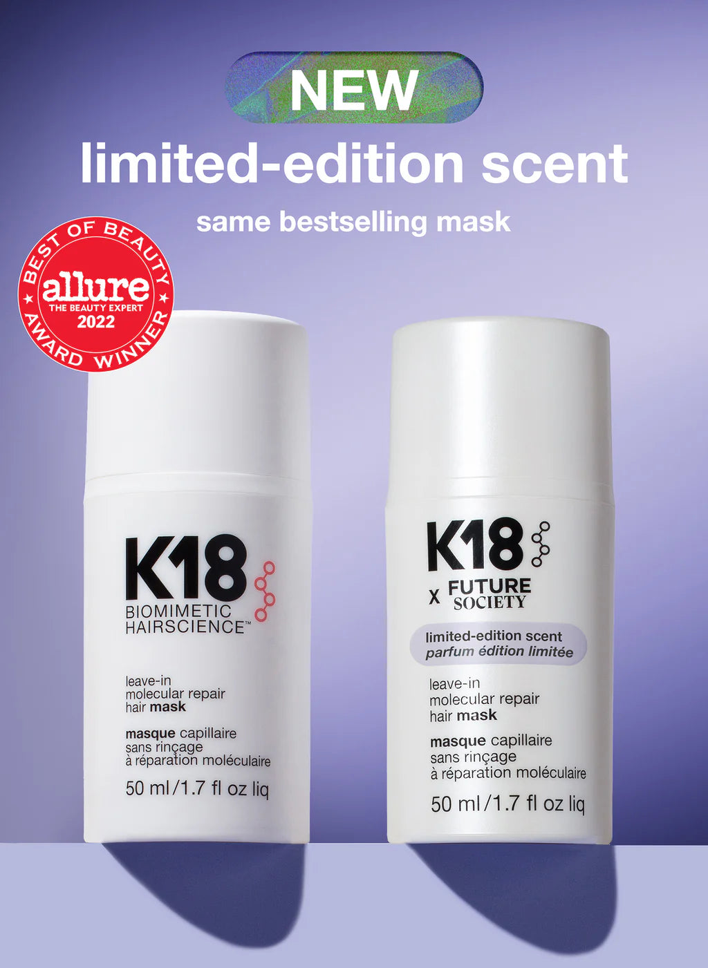 K18 x Future Society leave-in molecular hair mask
