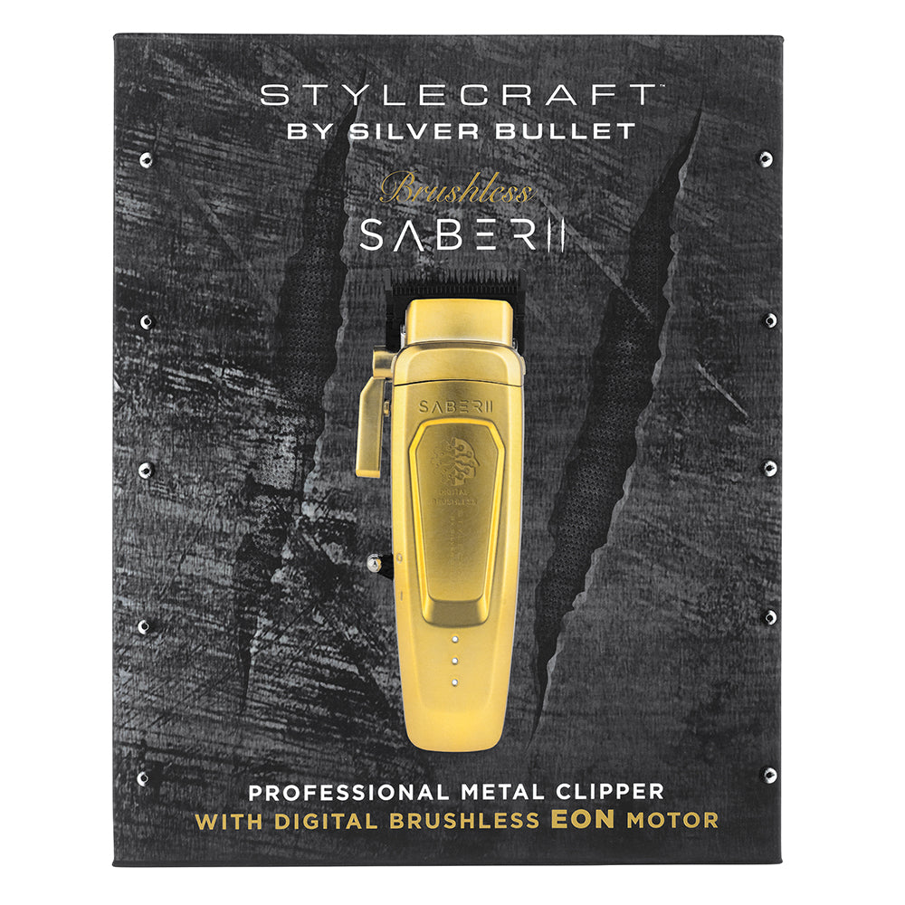 Stylecraft Saber 2.0 Professional Cordless Gold Hair Clipper – High-Torque