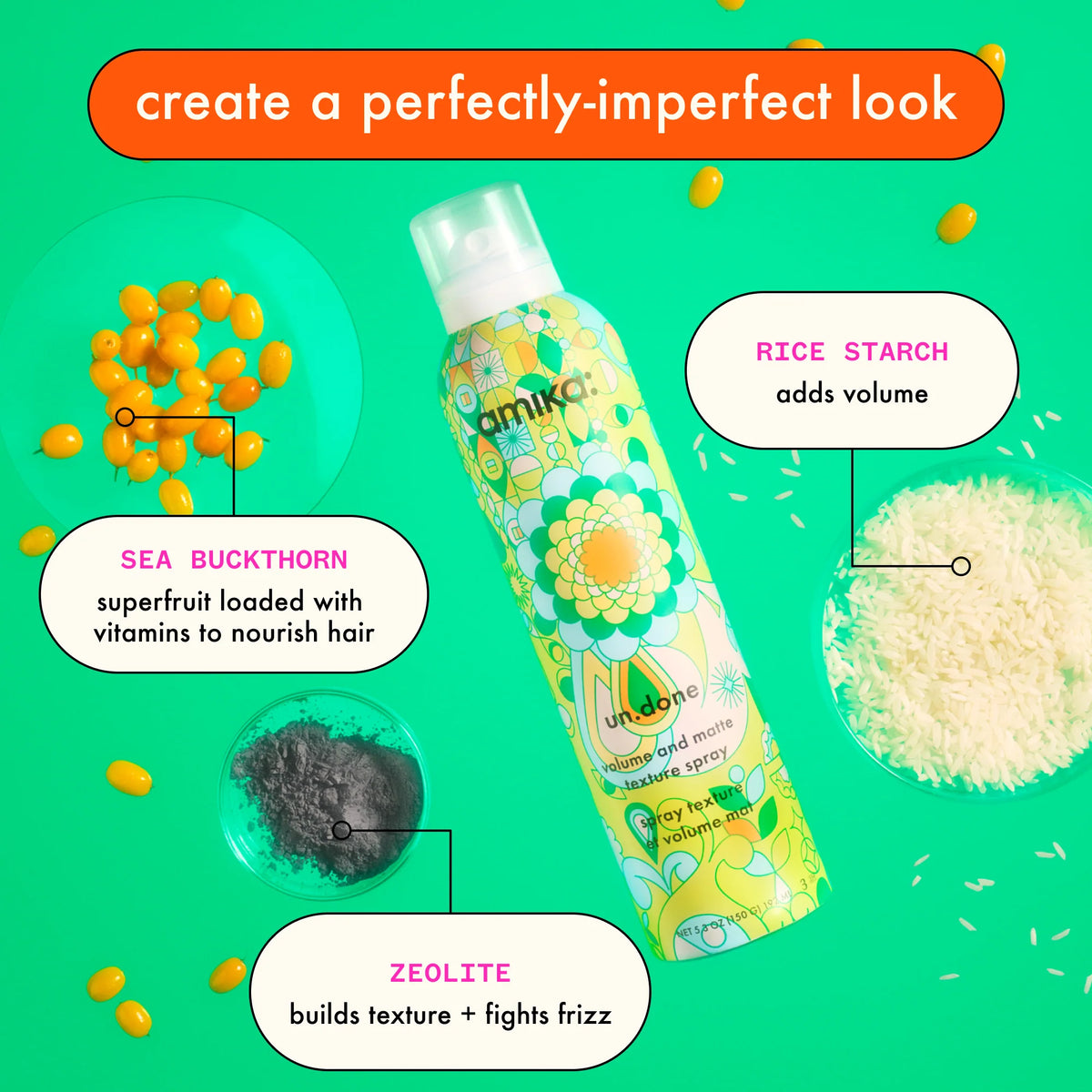 amika: un.done volume and matte texture spray - Dry Finishing Spray for Beachy Waves