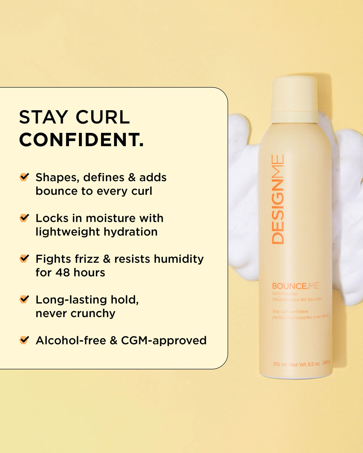 DESIGNME BOUNCE.ME Curl Mousse | Weightless Definition & 48H Frizz Control