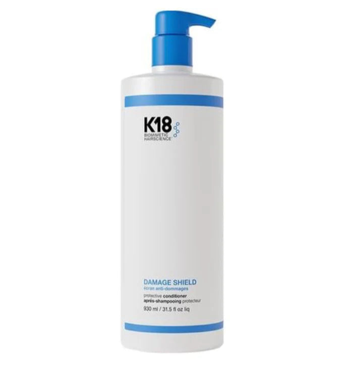 K18 Damage Shield conditioner bottle on a white background