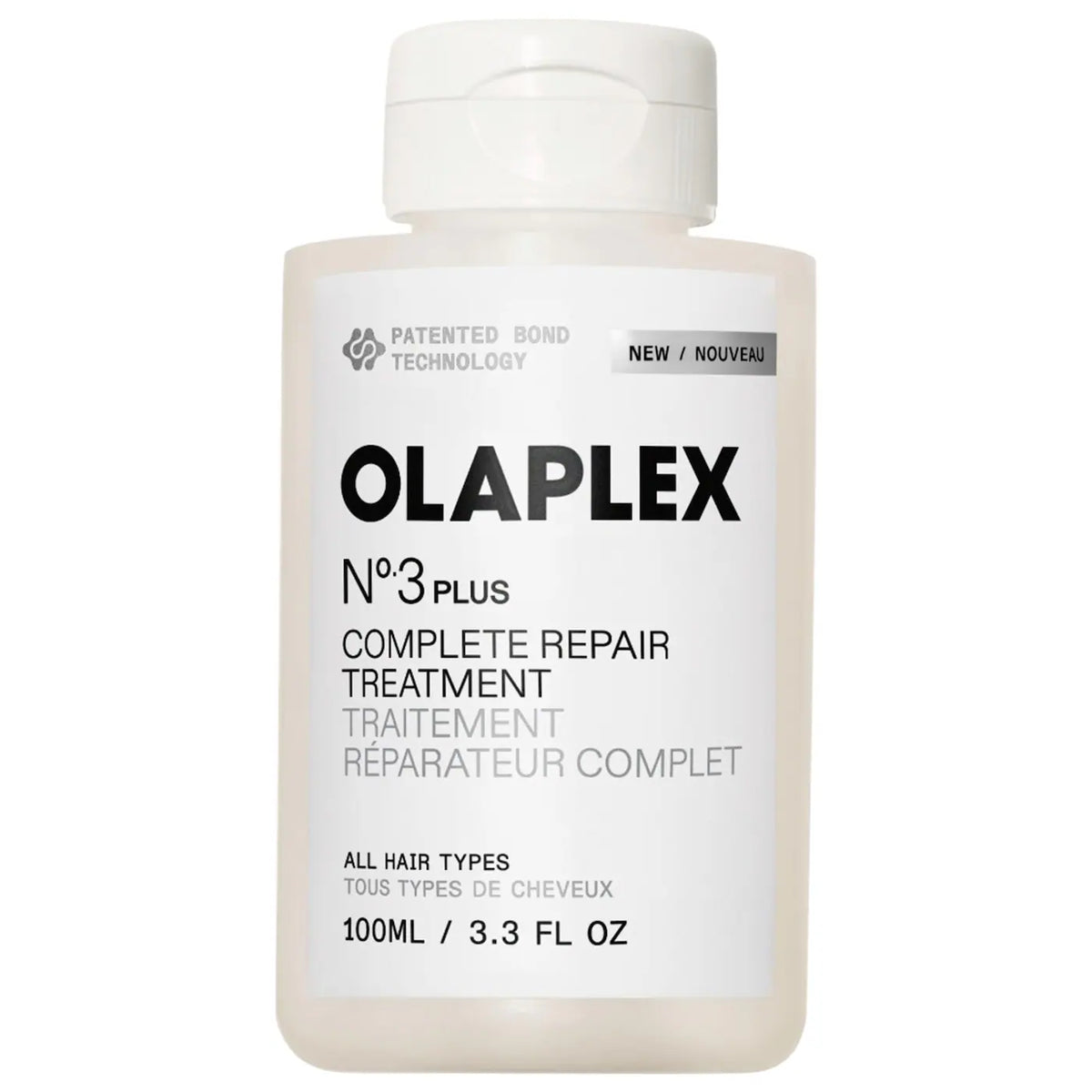 Olaplex No.3 Plus Complete Repair Treatment bottle on a white background