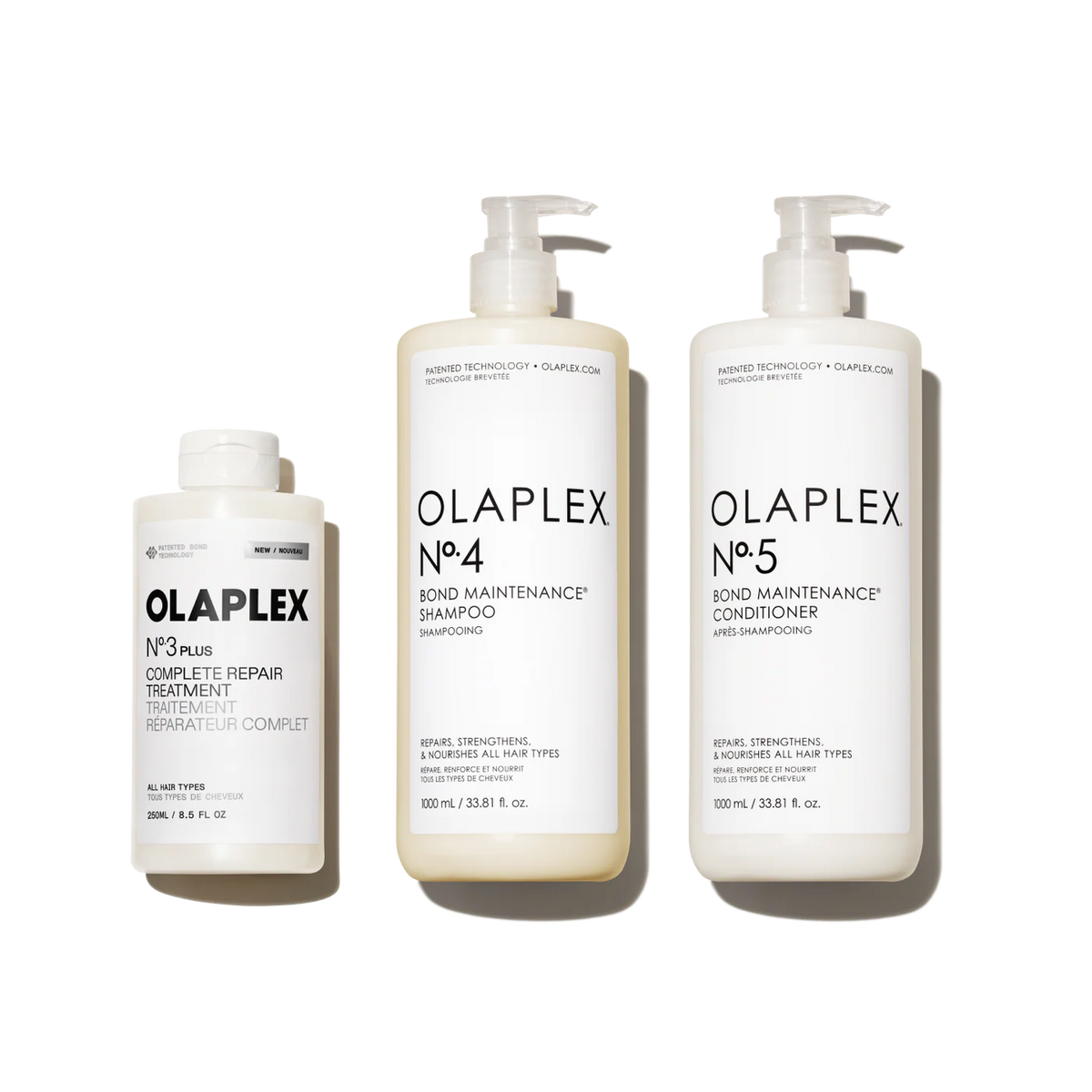 OLAPLEX Strengthen + Repair Value Set with Nº.3PLUS, Nº.4 Shampoo & Nº.5 Conditioner