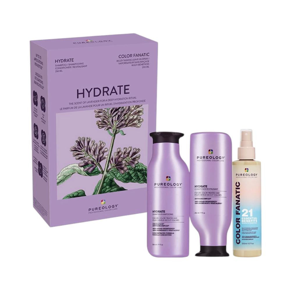 Pureology Hydrate Kit – Shampoo, Conditioner & Color Fanatic Leave-In