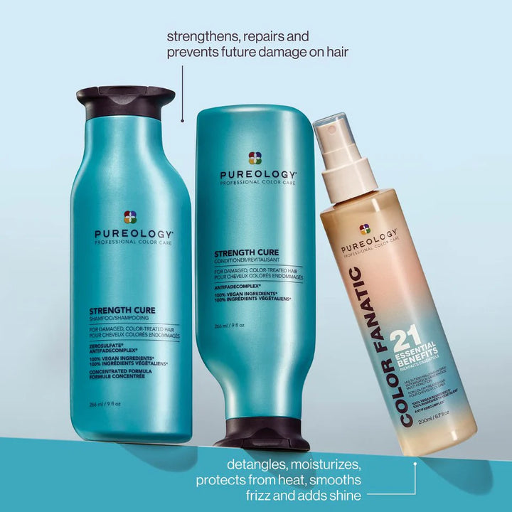 Pureology Strength Cure Kit – Shampoo, Conditioner & Color Fanatic Leave-In
