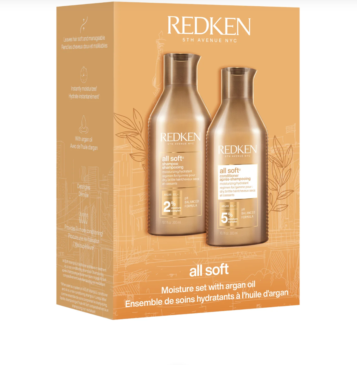 Redken hair care product set packaging on a white background