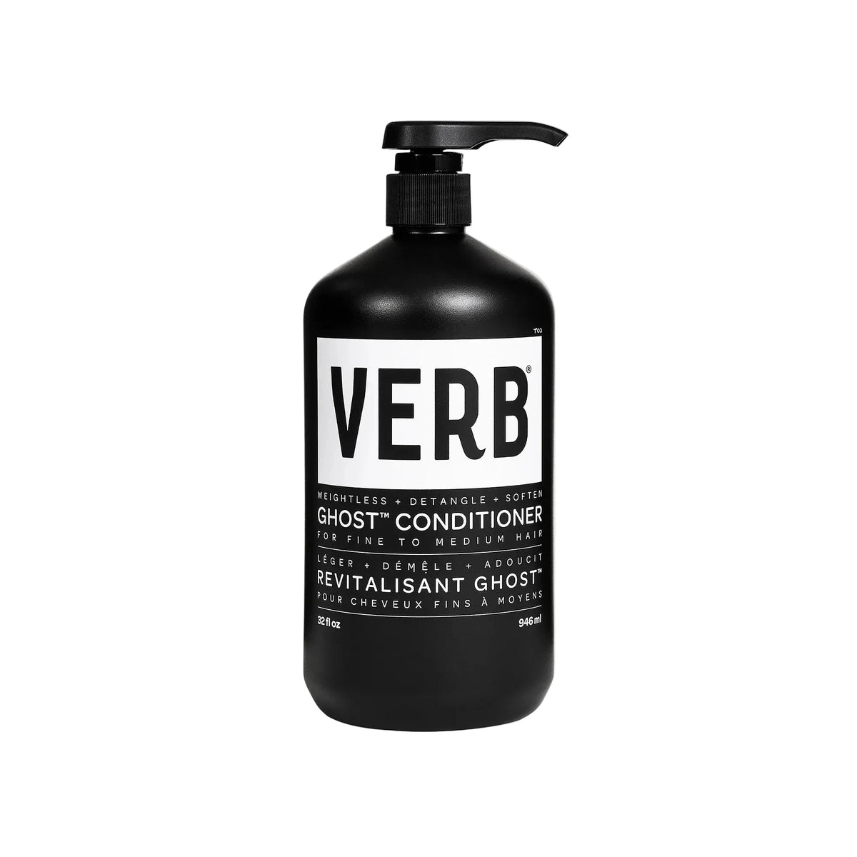 Black bottle of VERB Ghost Conditioner on a white background