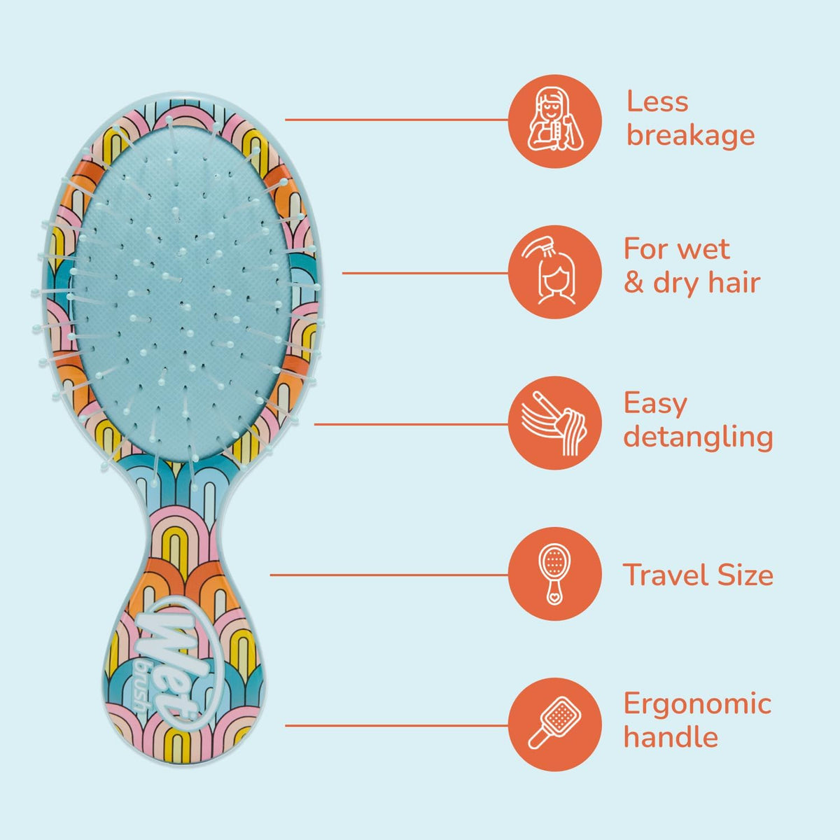 Wetbrush Detangling Brush Mini - Rainbows