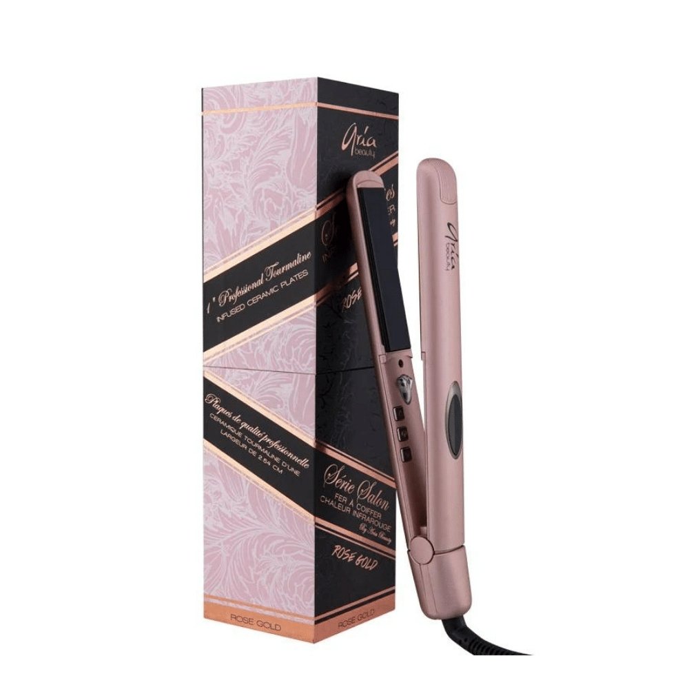 Aria Beauty 1” Rose Gold Infrared Ceramic Hair Straightener