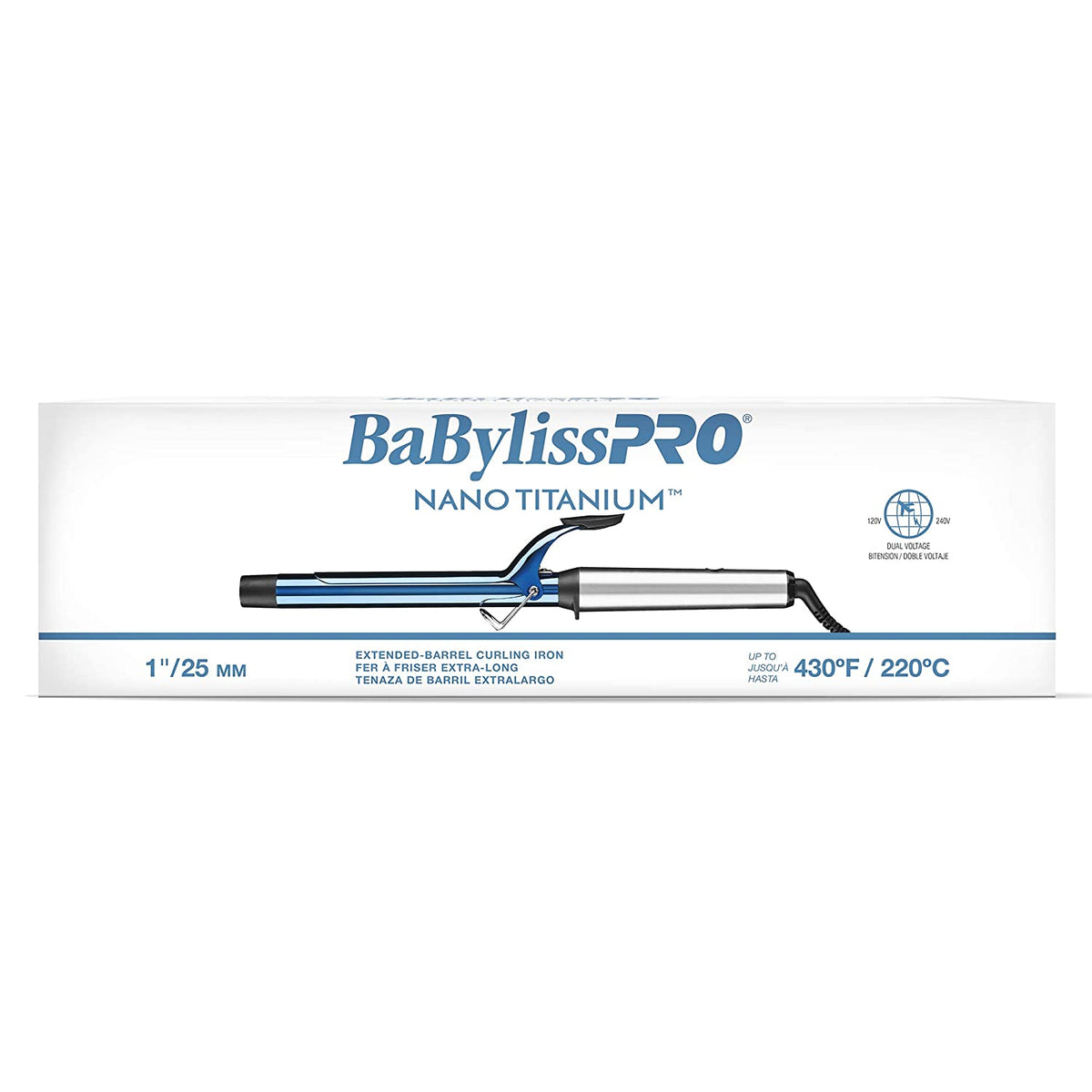 Babyliss Nano Titanium Extra Long Barrel Curling Iron - Blend Box