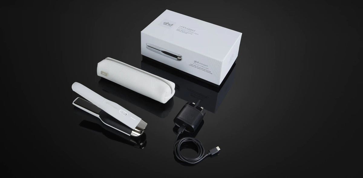 GHD Unplugged Cordless Hair Straightener in White - Blend Box