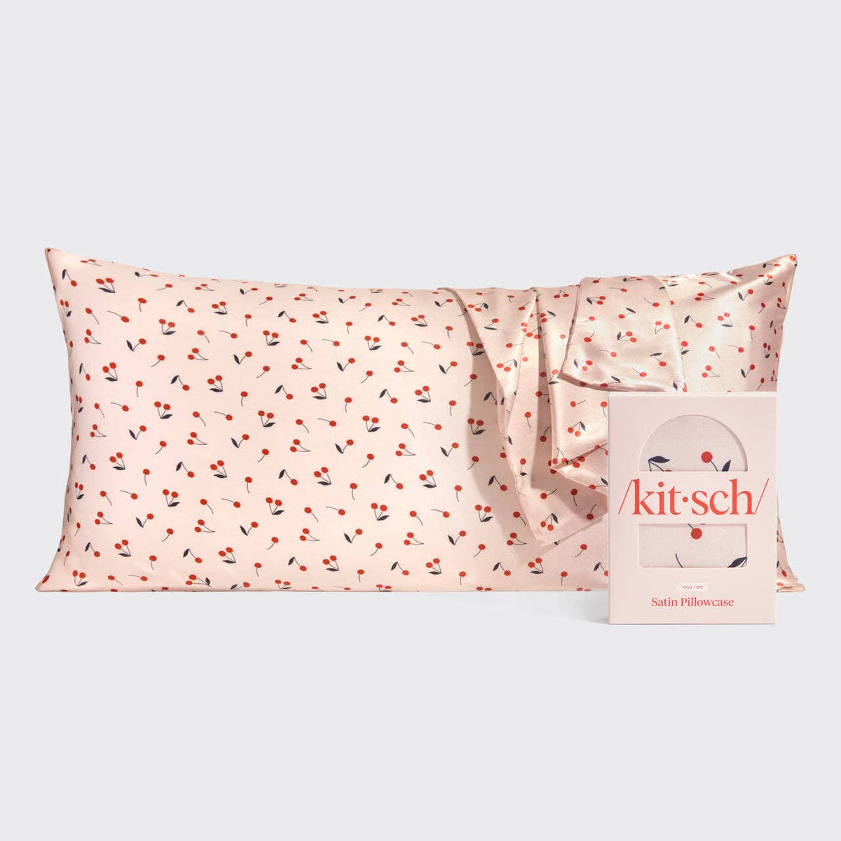Satin Pillowcase King - Cherry Print