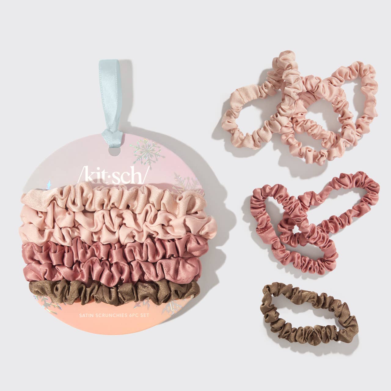 KITSCH Holiday Ultra Petite Scrunchies 6 pc Set - Terracotta