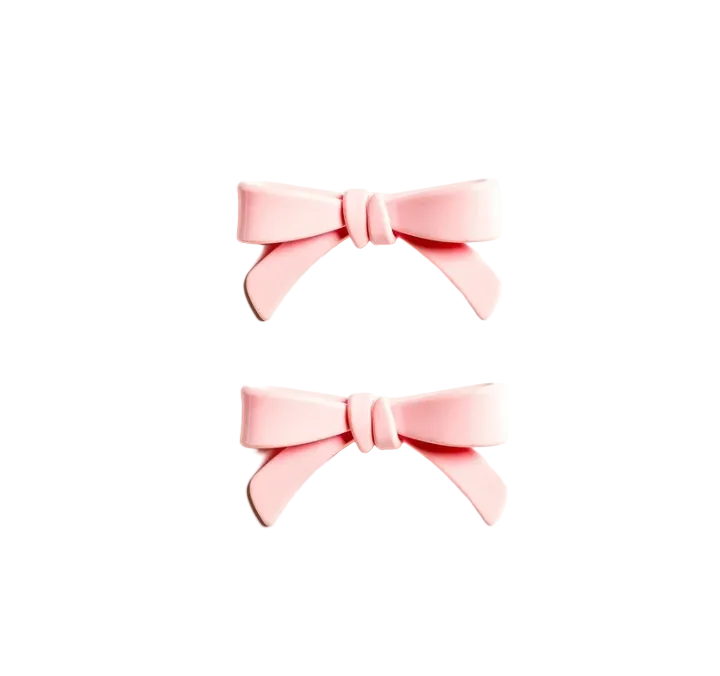 Two pink bows on a white background