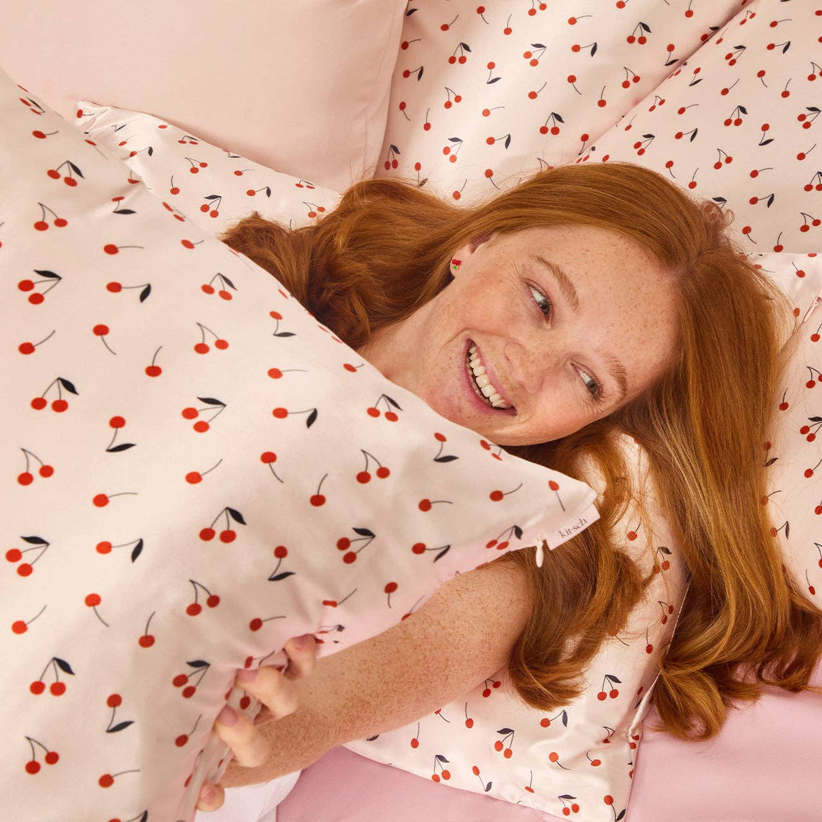 Satin Pillowcase King - Cherry Print