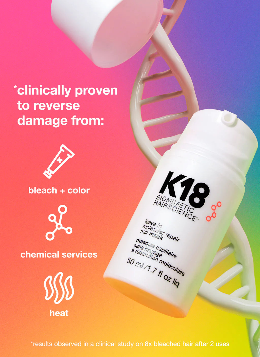 K18 leave-in molecular repair hair mask mini