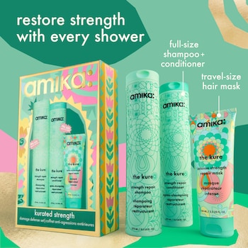 amika The Kure Bond Repair Kit – Shampoo, Conditioner & Hair Mask