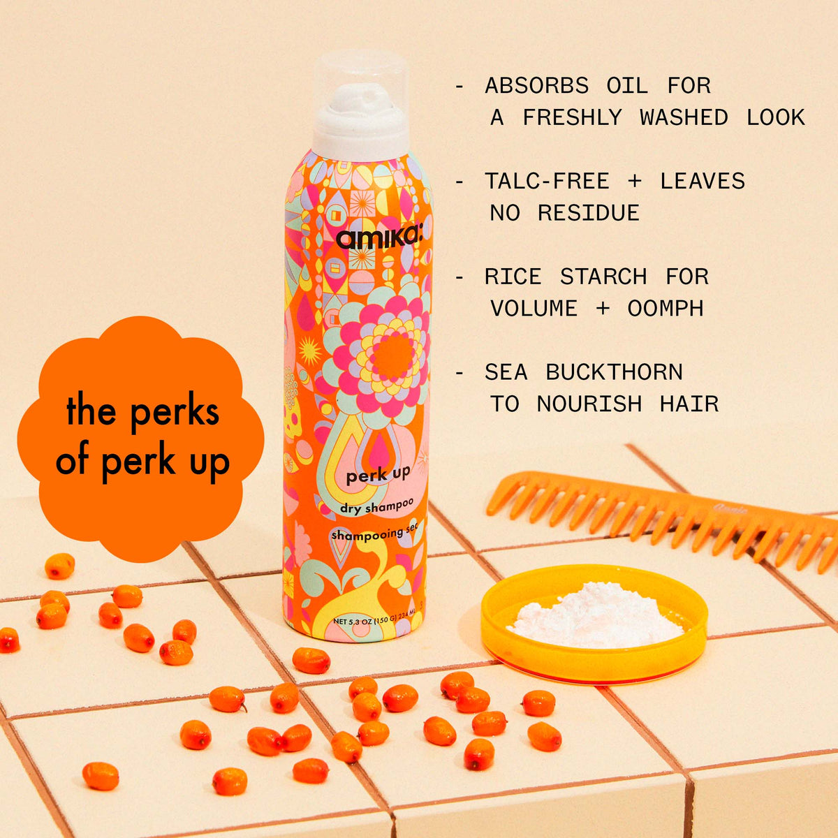 amika: perk up dry shampoo - Talc-Free Invisible Dry Shampoo for All Hair Colors