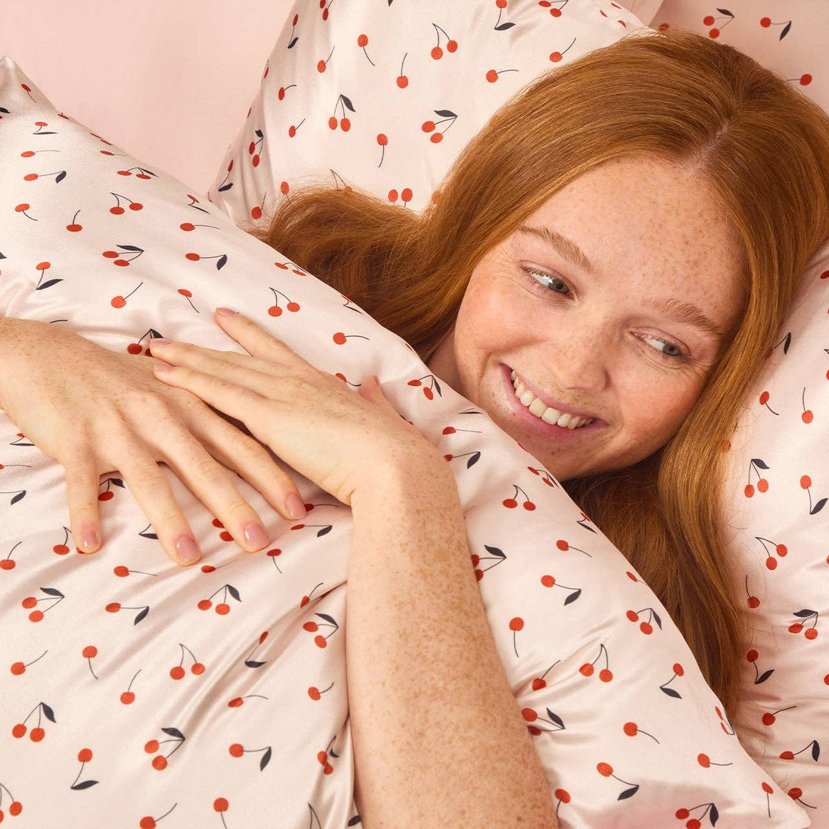 Satin Pillowcase King - Cherry Print