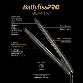 BaBylissPRO Glamista 1” Advanced Professional Ionic Flat Iron