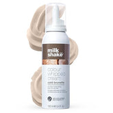 Milk Shake Colour Whipped Cream bottle with product on a white background