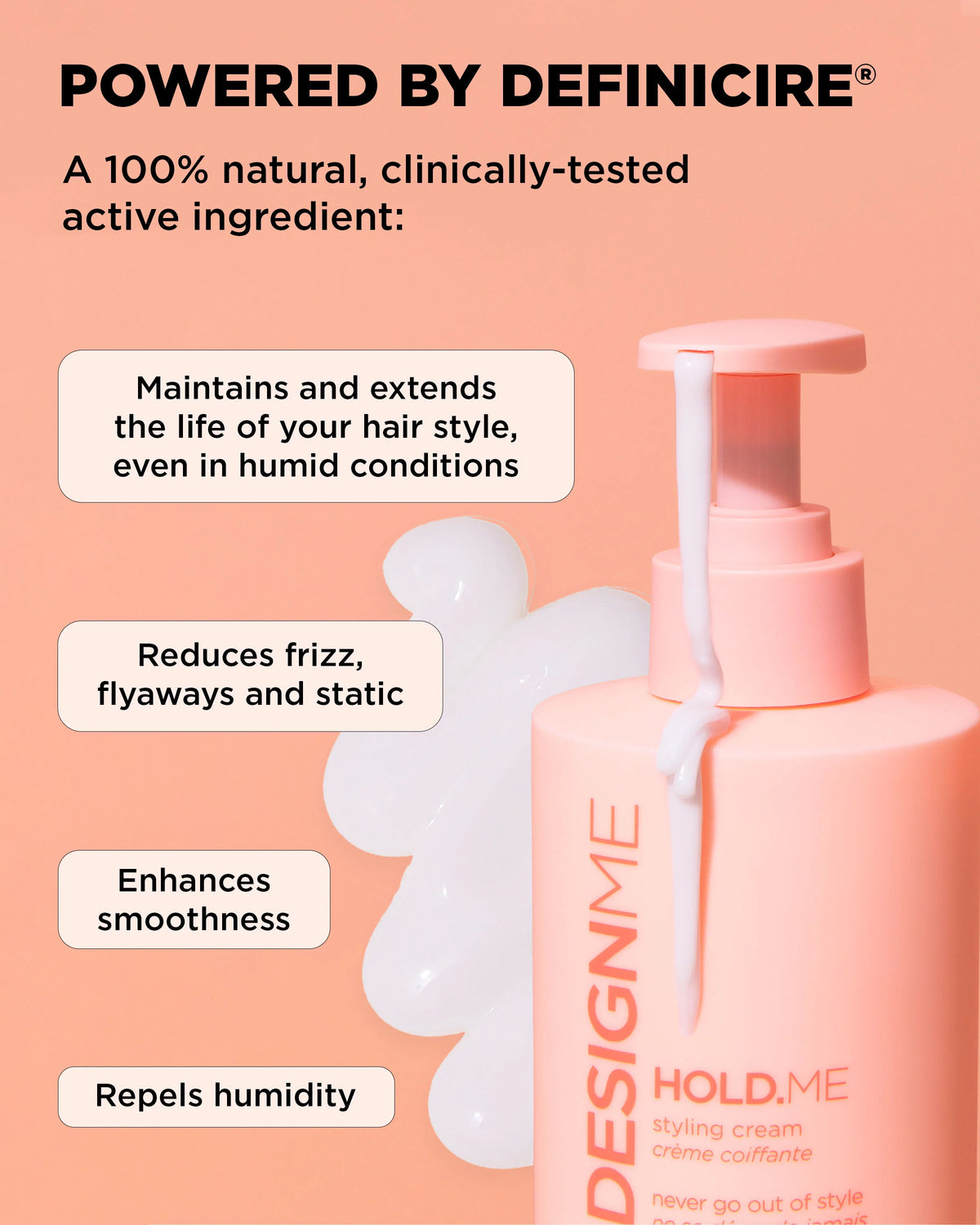 DESIGNME HOLD.ME Styling Cream | Smooths, Tames Frizz & Heat Protection