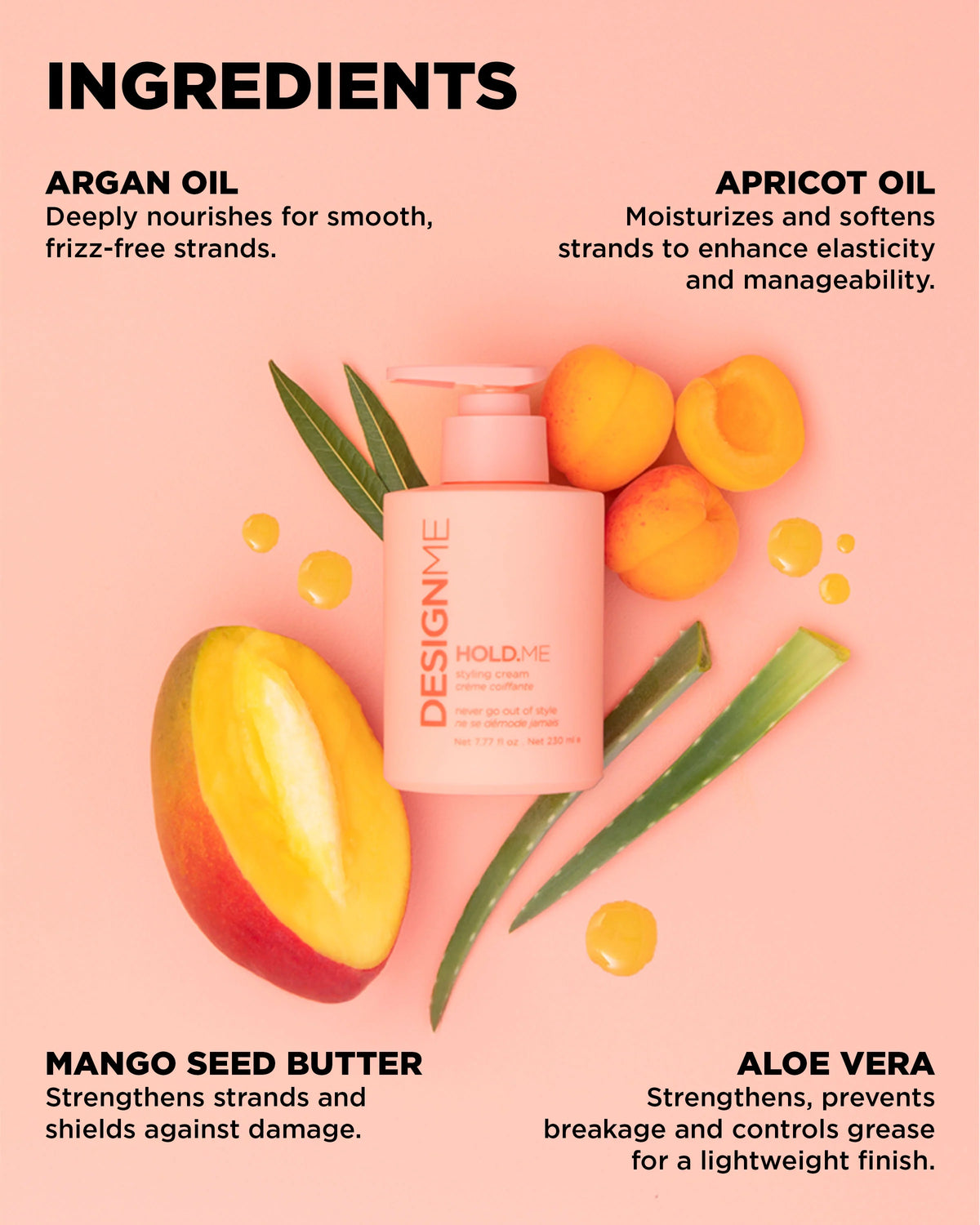 DESIGNME HOLD.ME Styling Cream | Smooths, Tames Frizz & Heat Protection