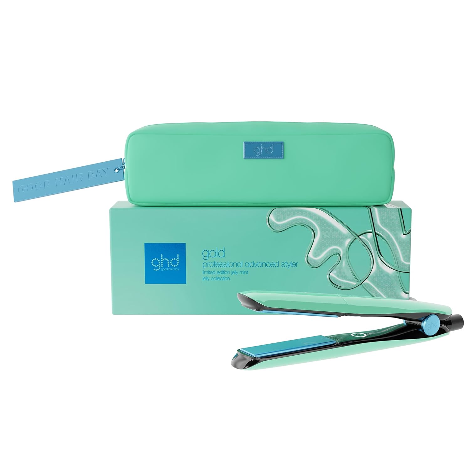 ghd Gold Styler - Glazed Blue Limited Edition with Heat-Resistant Bag