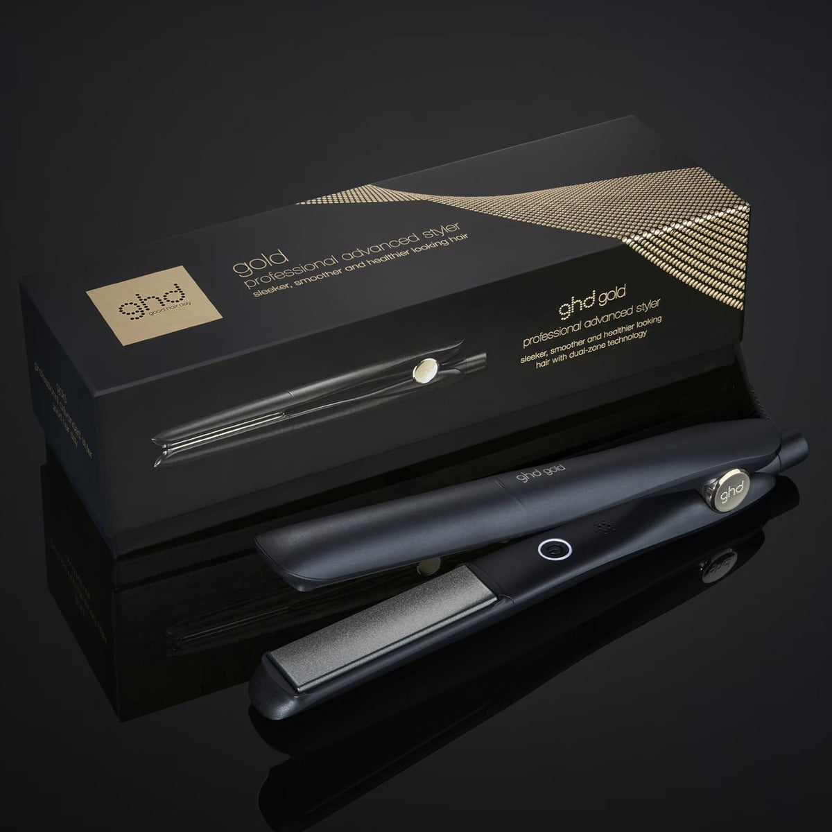 ghd gold once inch straightener in box