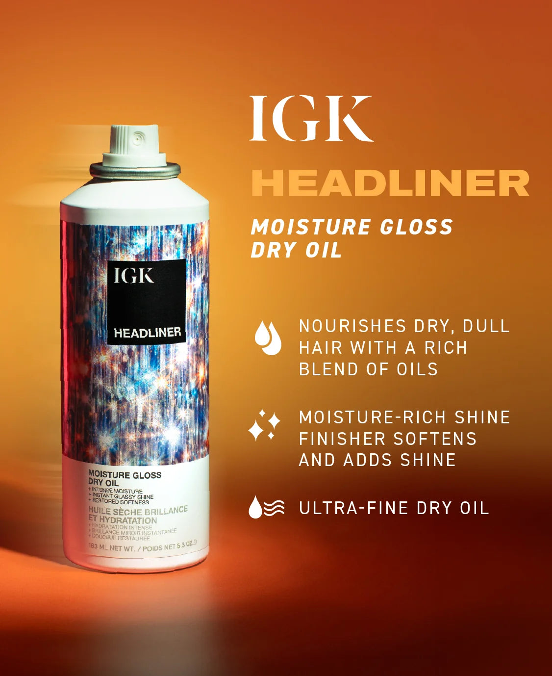 IGK Headliner Moisture Gloss Dry Oil