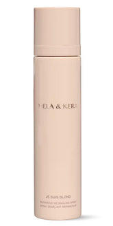Beige bottle with 'Nela & Kera' branding on a white background