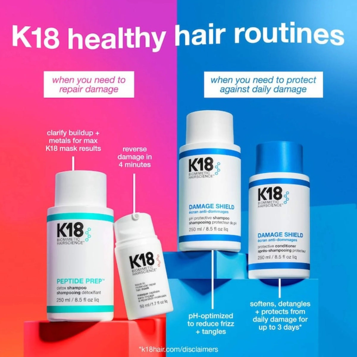 K18 Biomimetic Hair Damage Shield + Smooth Duo