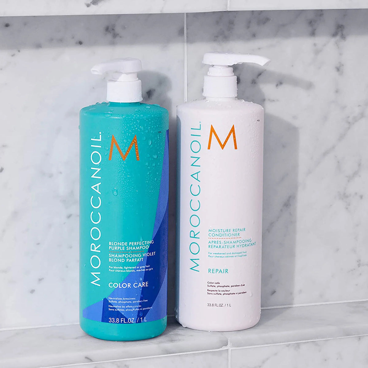 MOROCCANOIL Blonde Perfecting Shampoo & Conditioner Litre Duo