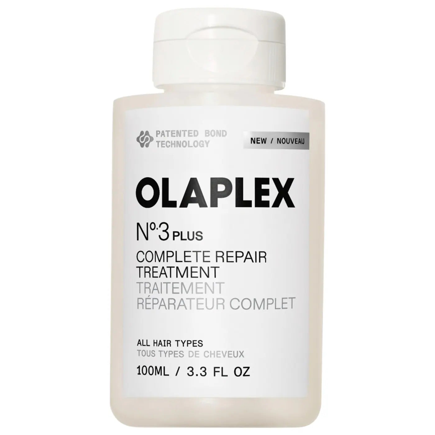 Olaplex No.3 Plus Complete Repair Treatment bottle on a white background