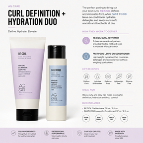 AG Care Curl Definition + Hydration Duo – Re:Coil + Fast Food