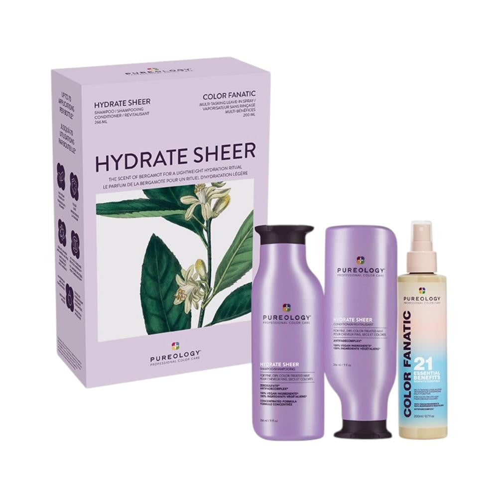 Pureology Hydrate Sheer Kit – Shampoo, Conditioner & Color Fanatic Leave-In