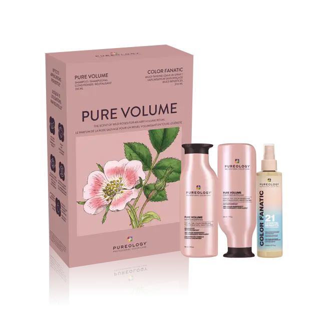 Pureology Pure Volume Kit – Shampoo, Conditioner & Color Fanatic Leave-In