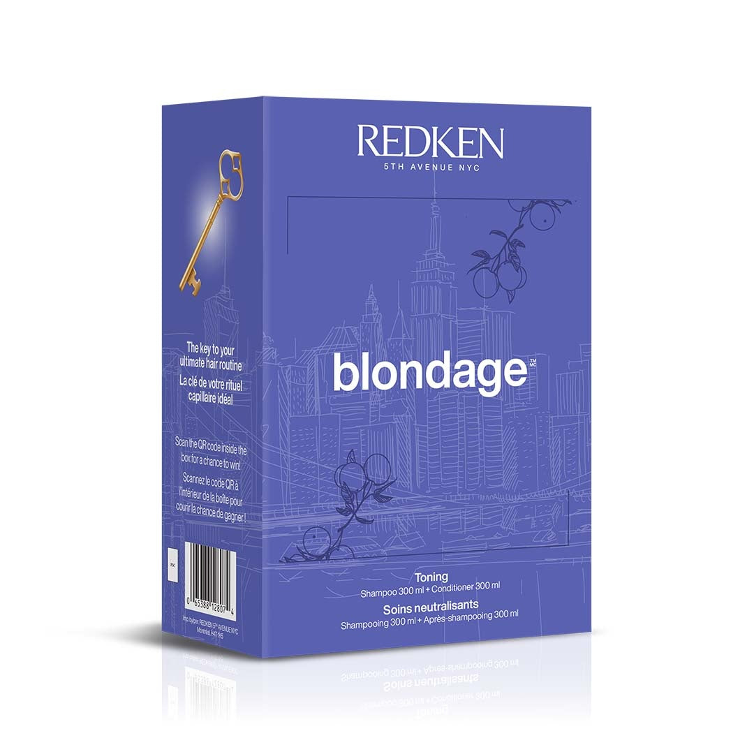 Redken Blondage hair care product packaging on a white background