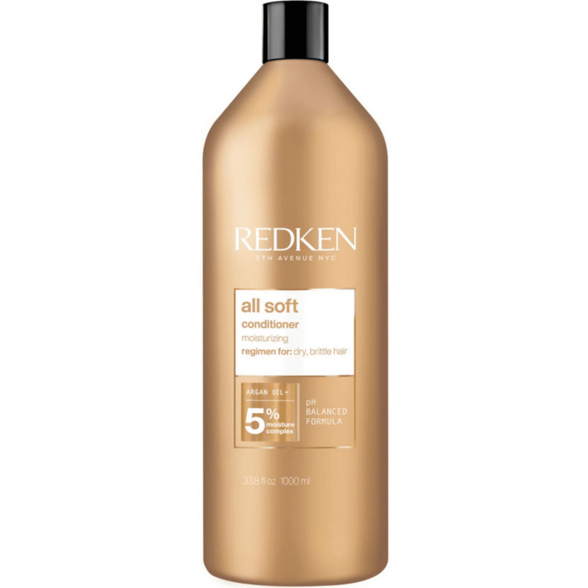 Redken all soft conditioner bottle on a white background