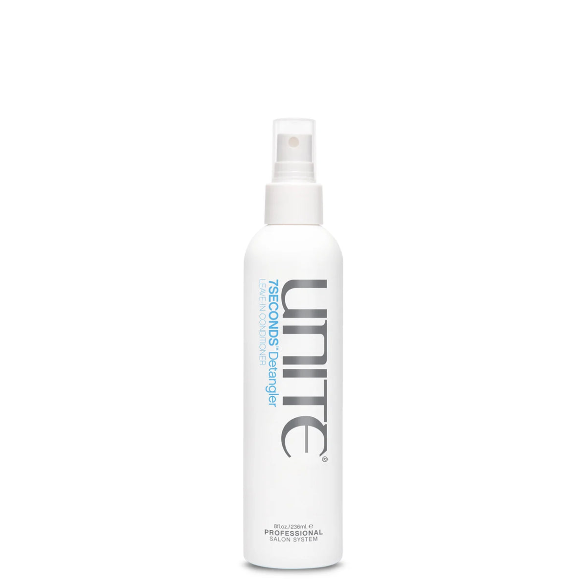 Unite hair product spray bottle on a white background