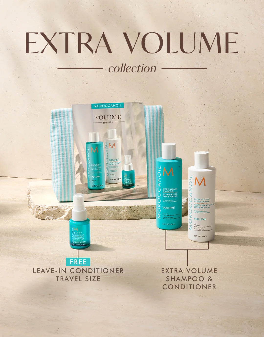 Moroccanoil Extra Volume Set – Full Size Shampoo, Conditioner & Free Gift