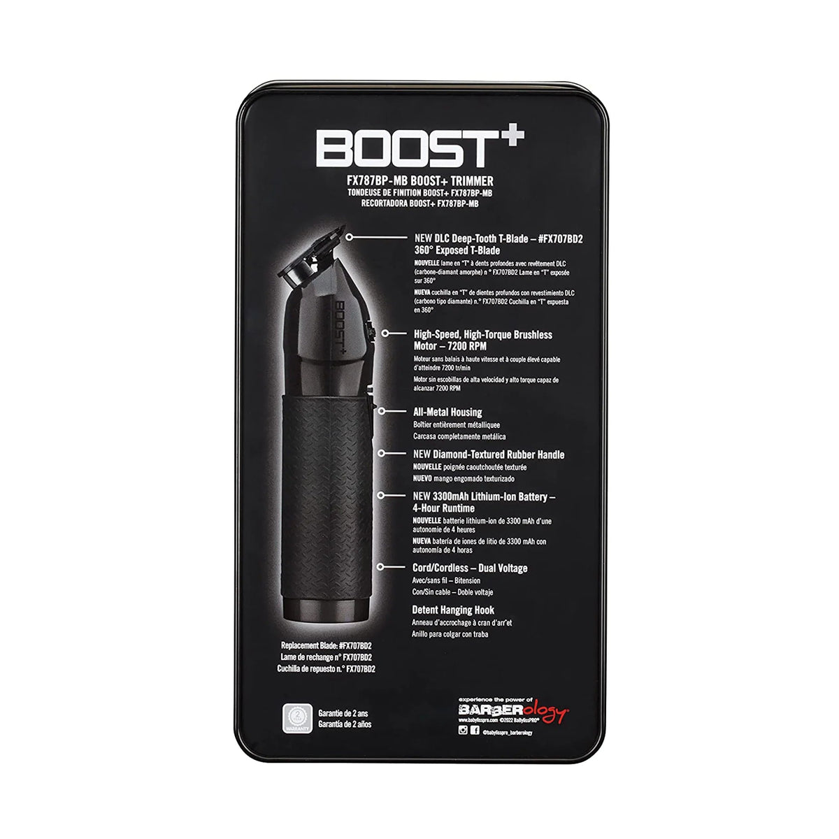 BabylissPRO BOOSTFX+ Matte Black Trimmer - Blend Box