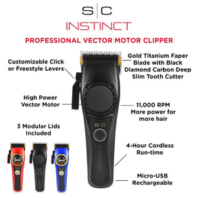 Instinct Professional Vector Motor Cordless Clipper - Blend Box