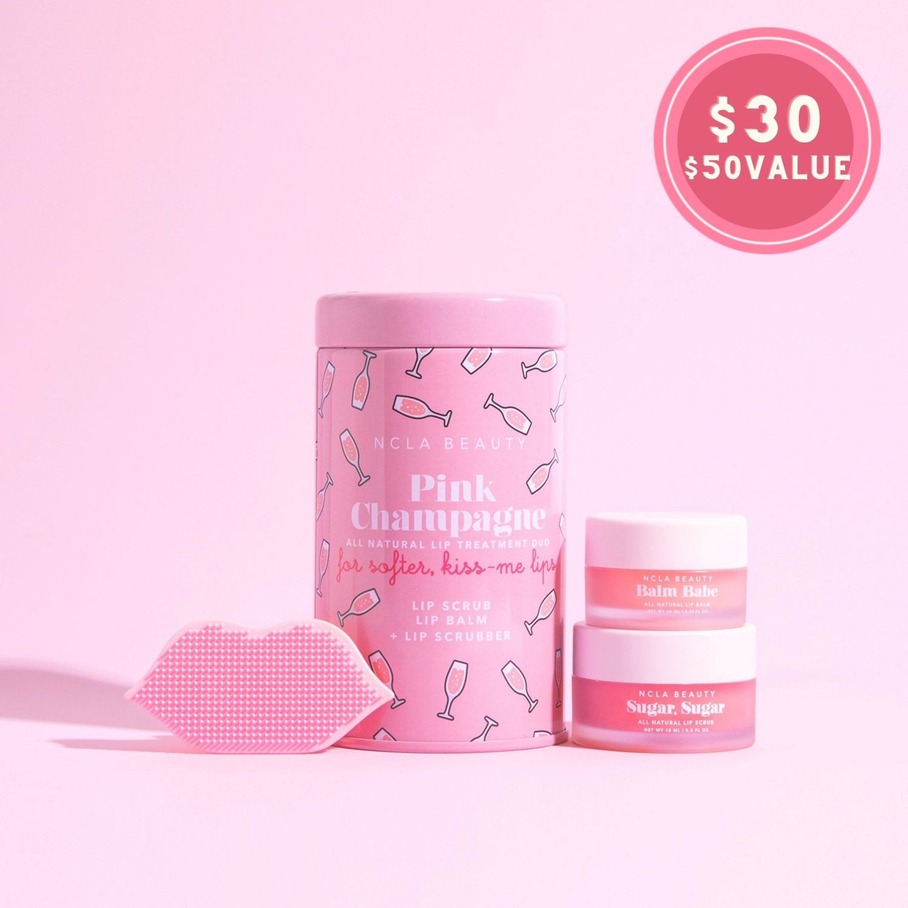 Pink Champagne Lip Care Duo + Lip Scrubber - Blend Box